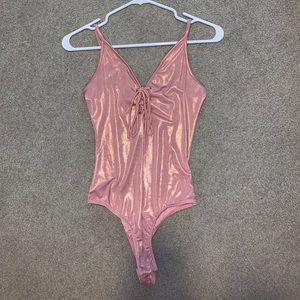 Pink metallic bodysuit